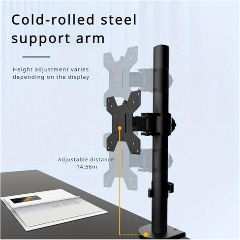 Monitor Stand Suitable for Most 12-27 inch Computers, Most LCD LED Monitor Stands, Adjustable Height and Angle, Single Desk Mount in Saudi Arabia