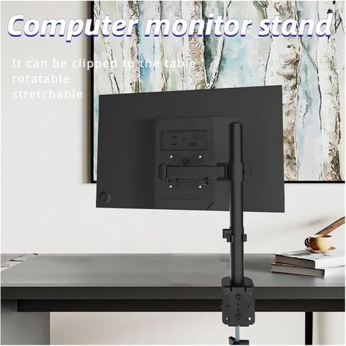 Monitor Stand Suitable for Most 12-27 inch Computers, Most LCD LED Monitor Stands, Adjustable Height and Angle, Single Desk Mount in Saudi Arabia
