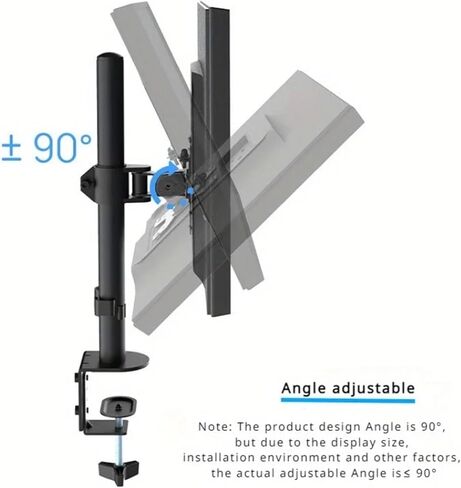Monitor Stand Suitable for Most 12-27 inch Computers, Most LCD LED Monitor Stands, Adjustable Height and Angle, Single Desk Mount in Saudi Arabia