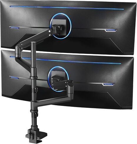Pneumatic Arm Dual Ultra-Wide Monitor Desk Stand for Computer Screens up to 49 Inches in Saudi Arabia