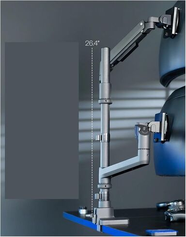 Pneumatic Arm Dual Ultra-Wide Monitor Desk Stand for Computer Screens up to 49 Inches in Saudi Arabia