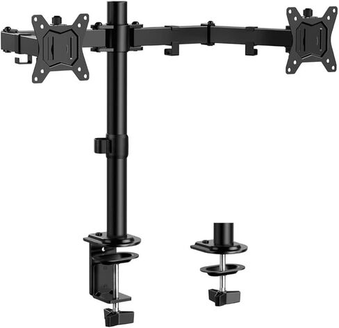 Dual Monitor Stand 13–32 Inch Adjustable Desk Mount with 75/100mm Hole Spacing in Saudi Arabia