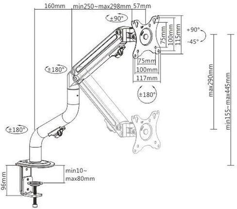 واحد ARM LCD Monitor Desk Mount Bracket Swivel Spring Assist 17-32 Inch in Saudi Arabia