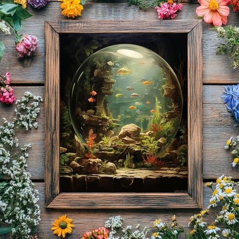 VNUIEHG DIY Paint by Numbers on Canvas, Aquarium Treasure Hunting, DIY Canvas Oil Painting Kit for Adults for Bedroom Office Arts Craft Decor, 40x50cm in Saudi Arabia