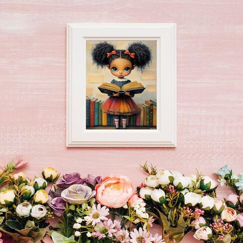 Vnuiehg Black Little Woman Paint by Comple ، وأطقم الطلاء الزيتية DIY على القماش مع فرش وصبغية أكريليك ، أعمال فنية للكتاب الخيالي لهدايا ديكور المنزل 16x20 بوصة (بدون إطار) in Saudi Arabia