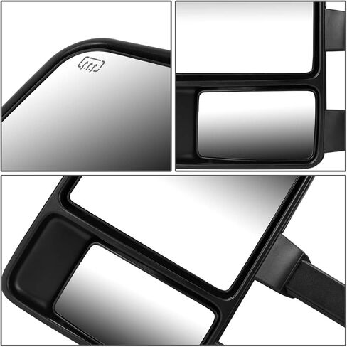 DNA Motoring TWM-027-T666-BK-AM-L Manual Telescopic Foldable Towing Mirror W/Turn Signal Compatible With 08-16 F250 / F350 / F450 / F550 Super Duty, Left Side in Kuwait