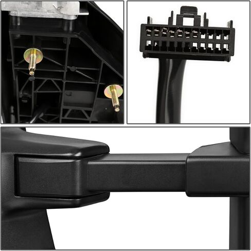 DNA Motoring TWM-027-T666-BK-AM-L Manual Telescopic Foldable Towing Mirror W/Turn Signal Compatible With 08-16 F250 / F350 / F450 / F550 Super Duty, Left Side in Kuwait