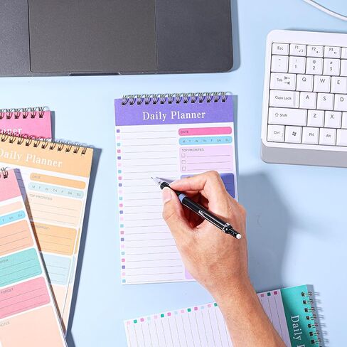 Molain 10 Pack Daily To Do List Notepad, Beautiful To Do List Note Pads Set 5" x 8" 30 Sheets Spiral Planner Checklist Notebook Work Notepads for Easy Daily Planning, Office Desk Supplies for Women in Kuwait