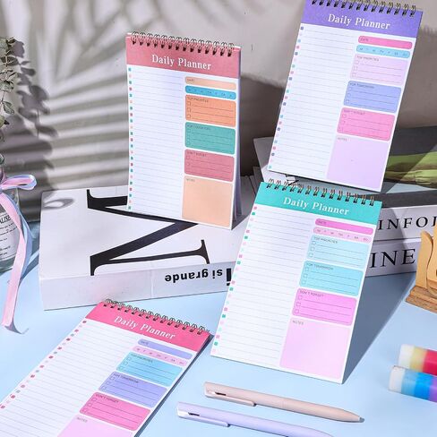 Molain 10 Pack Daily To Do List Notepad, Beautiful To Do List Note Pads Set 5" x 8" 30 Sheets Spiral Planner Checklist Notebook Work Notepads for Easy Daily Planning, Office Desk Supplies for Women in Kuwait