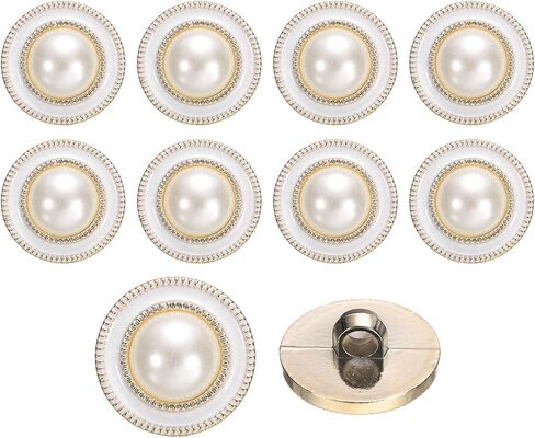 Uxcell 10pcs 18mm راتنج راتنج عتيقة ملابس الخياطة الزر المعدني معطف أزرار لؤلؤة الملحقات الحرفية للملاب in Saudi Arabia
