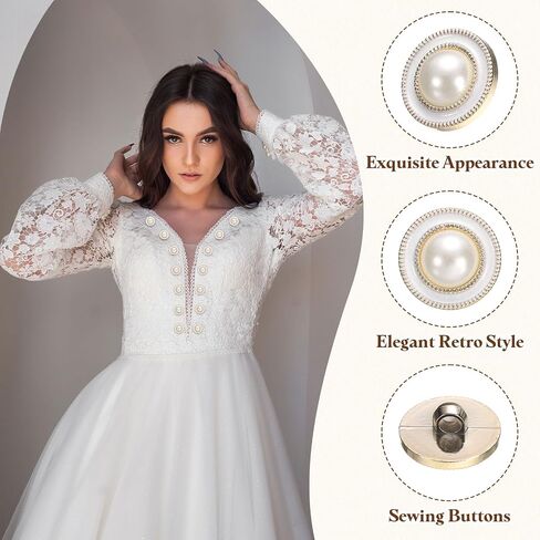 Uxcell 10pcs 18mm راتنج راتنج عتيقة ملابس الخياطة الزر المعدني معطف أزرار لؤلؤة الملحقات الحرفية للملاب in Saudi Arabia