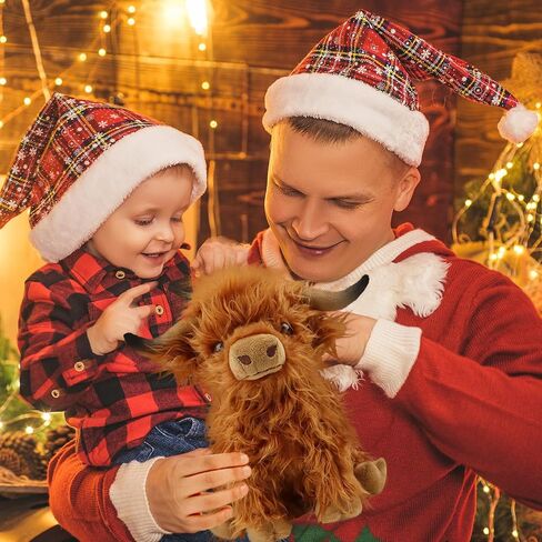Highland Cow Stuffed Animal, Cute Highland Cow Plush Toy Stuffed Animals Cow Plushies Decor Gifts for Girls Boys Kids (Brown Cow) in Saudi Arabia