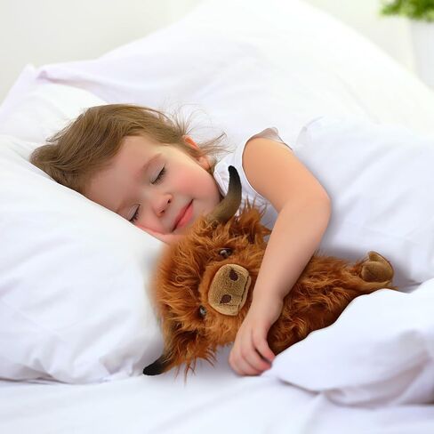 Highland Cow Stuffed Animal, Cute Highland Cow Plush Toy Stuffed Animals Cow Plushies Decor Gifts for Girls Boys Kids (Brown Cow) in Saudi Arabia