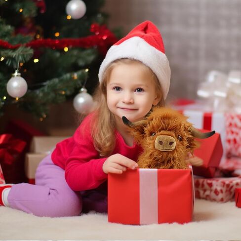 Highland Cow Stuffed Animal, Cute Highland Cow Plush Toy Stuffed Animals Cow Plushies Decor Gifts for Girls Boys Kids (Brown Cow) in Saudi Arabia