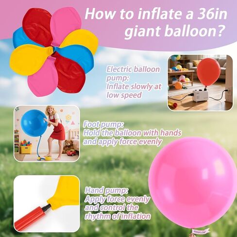 8PCS 36 Inch Latex Big Balloons - RAINFLOW Birthday Balloons,Extra Large Balloon,Helium Giant Balloon for Party,Graduation,Birthday Decorations,Wedding Decorations,Halloween Pink,Red,Blue,Yellow in Saudi Arabia