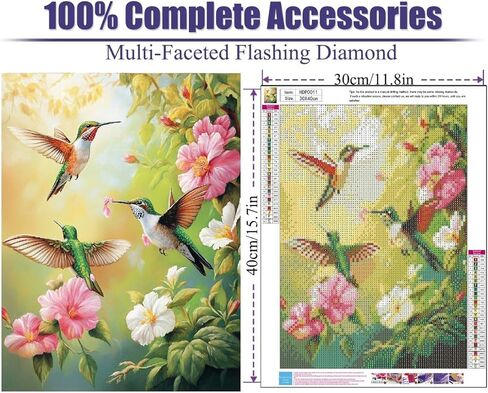 Vividmeng Hummingbird Art Kits للبالغين ، مجموعة أدوات الطلاء الماس للبالغين ، DIY Diy Plant Diamond Paint in Saudi Arabia