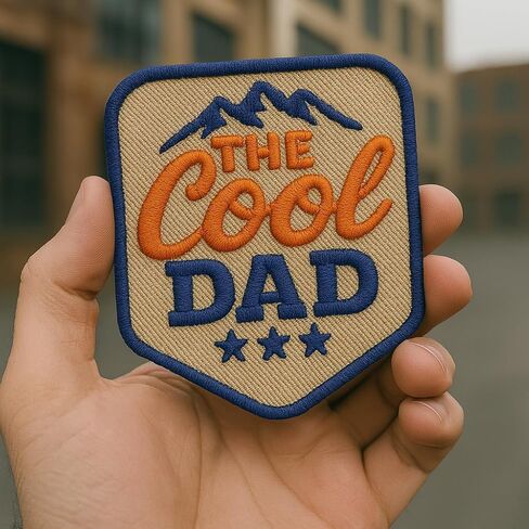 The Cool Dad Patch - Iron On or Sew On Morale Patch Best Dad Ever - Funny Patches for Father Day Gift, DIY Applique Accessories, Trucker Hats, Clothes, Backpack, Friends Size 3 Inches in Saudi Arabia