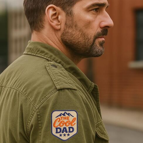 The Cool Dad Patch - Iron On or Sew On Morale Patch Best Dad Ever - Funny Patches for Father Day Gift, DIY Applique Accessories, Trucker Hats, Clothes, Backpack, Friends Size 3 Inches in Saudi Arabia