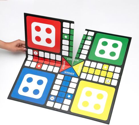 مجموعة ألعاب اللوح الممتازة-20 "x20" لوحة ألعاب رباعية مع 16 بيادق ملونة ، كأس الزهر ، مربعان من الزهر والتخزين in Saudi Arabia