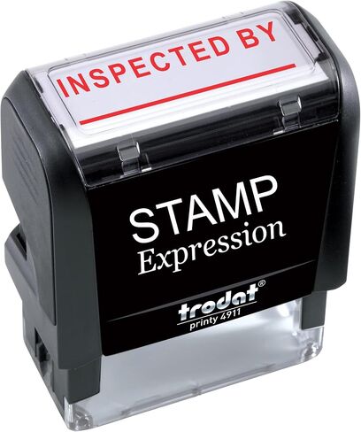 StampExpression - تم تفتيشها مع طابع مطاطية لمكتب الخط - الحبر الأحمر (A -5921) in Saudi Arabia