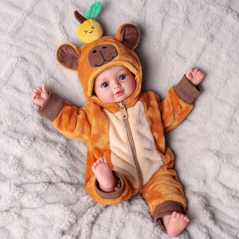 Babeside Capybara Baby Dolls-دمية طفل واقعية ناعمة 15 بوصة مع زجاجة وتغذية Pacifier-من السهل حملها وعناقها ، واللباس ، هدية اللعب للأطفال 3+ in Saudi Arabia