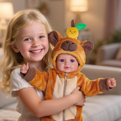 Babeside Capybara Baby Dolls-دمية طفل واقعية ناعمة 15 بوصة مع زجاجة وتغذية Pacifier-من السهل حملها وعناقها ، واللباس ، هدية اللعب للأطفال 3+ in Saudi Arabia