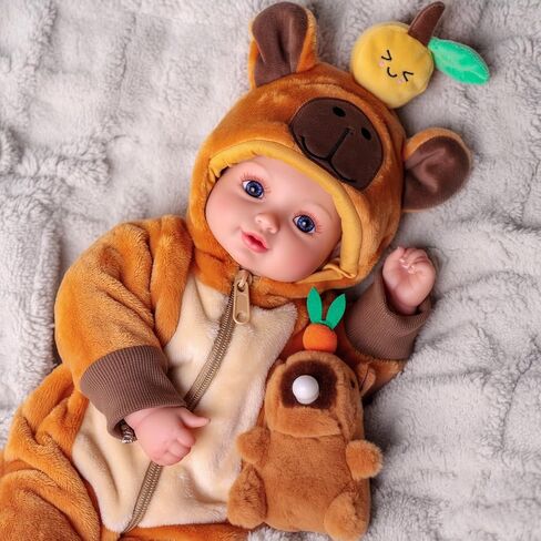 Babeside Capybara Baby Dolls-دمية طفل واقعية ناعمة 15 بوصة مع زجاجة وتغذية Pacifier-من السهل حملها وعناقها ، واللباس ، هدية اللعب للأطفال 3+ in Saudi Arabia