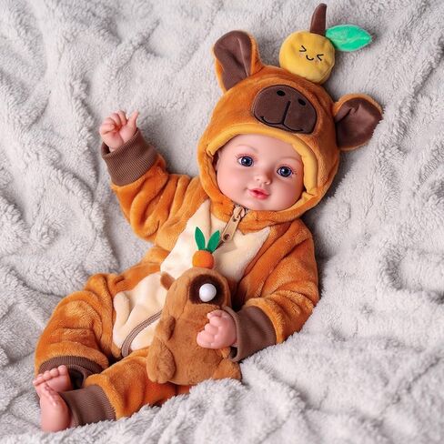 Babeside Capybara Baby Dolls-دمية طفل واقعية ناعمة 15 بوصة مع زجاجة وتغذية Pacifier-من السهل حملها وعناقها ، واللباس ، هدية اللعب للأطفال 3+ in Saudi Arabia