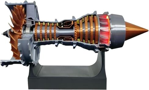 Turbofan Engine Model Kit That Works, 50+PCS TRENT900 Simulated Functional Turbofan Aircraft Jet Engine Model with LED Light in Kuwait