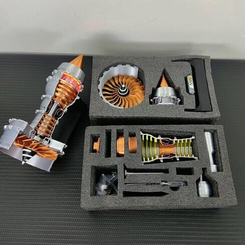 Turbofan Engine Model Kit That Works, 50+PCS TRENT900 Simulated Functional Turbofan Aircraft Jet Engine Model with LED Light in Kuwait