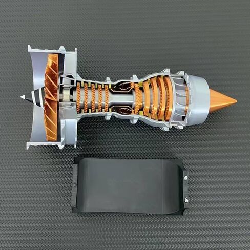 Turbofan Engine Model Kit That Works, 50+PCS TRENT900 Simulated Functional Turbofan Aircraft Jet Engine Model with LED Light in Kuwait