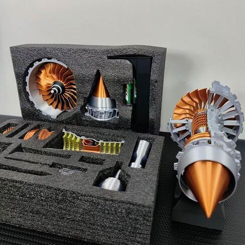 Turbofan Engine Model Kit That Works, 50+PCS TRENT900 Simulated Functional Turbofan Aircraft Jet Engine Model with LED Light in Kuwait