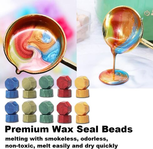 Mix Color 1250pcs Wax Seal Beads for Wax Stamp Seals,Assorted Sealing Beads Ideal for Envelopes, Letters, Wedding Invitations & Wine Bottles -Style N in Kuwait