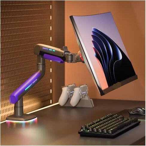G60 Monitor Arm 32-60 Inch Curved Screen Desktop Monitor Stand 2-20kgs with RGB Light in Saudi Arabia