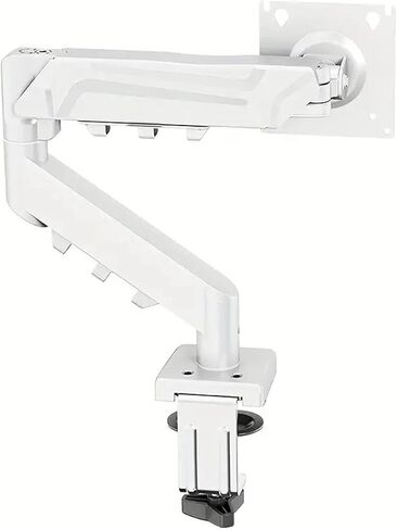 Adjustable Monitor Stand, Monitor Arm Desk Mount, Single Computer Stand for 13-32 Inch Screens (with Clip)(White) in Saudi Arabia