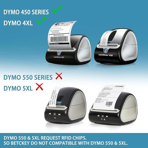 BETCKEY - Compatible DYMO 30346 (1/2" x 1-7/8") Library Barcode Labels - Compatible with DYMO Labelwriter 450, 4XL, NOT FIT 550 & 5XL [16 Rolls/9600 Labels] in Saudi Arabia