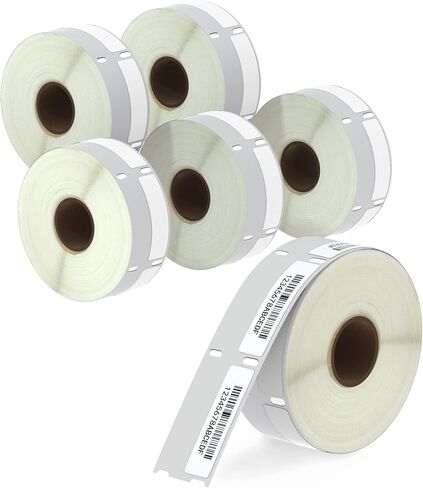 BETCKEY - Compatible DYMO 30346 (1/2" x 1-7/8") Library Barcode Labels - Compatible with DYMO Labelwriter 450, 4XL, NOT FIT 550 & 5XL [16 Rolls/9600 Labels] in Saudi Arabia