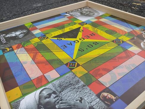 Jamaican Ludo 80’s Reggae Queens (Ludi/Ludy/Loodi) (Misspelled QUEN in Middle) | 24in x 24in Board Game | Family Game Night Activity | Fun Easy Multi-Player Entertainment in Saudi Arabia