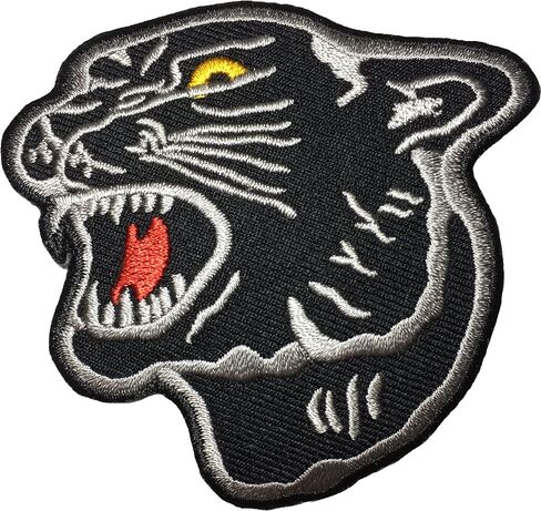 Panther Head Wild Animal Black Tiger Biker Rider Motorcycles Vest Jacket T-Shirt Sew Iron on Embroidered Applique Badge Sign Patch (Iron-Panther-Head) in Saudi Arabia