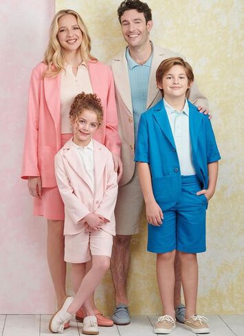 Simplicity SS9930A Easy to Make Easy to Make Children's, Teens' and Adults' Oversized Button-Front Blazers and Shorts Sewing Pattern Packet, Design Code S9930, Sizes XS - L/XS - XL in Saudi Arabia