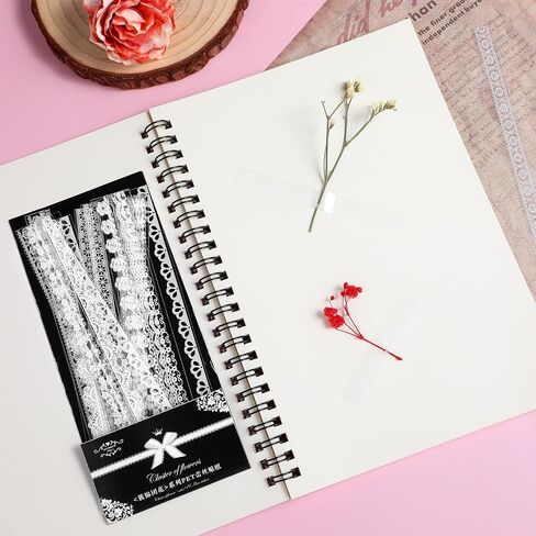 120 Pcs Lace Stickers Vintage Scrapbook PET Tapes Waterproof Embellishment Stickers Decoration Supplies for Scrapbooking Journals Wedding Planners Laptops Photo Frame Crafts in Saudi Arabia