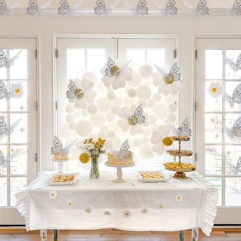 36Pcs Butterfly Cupcake Topper,3D Butterfly Cake Topper 4 Styles 3 Sizes,Silver Butterfly Decorations for Wedding Anniversary Birthday Party Decorating in Saudi Arabia