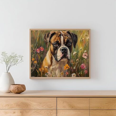 XTXGERL Boxer Dog Paint by Number for Adults, Acrylic Easy Paint by Numbers for Adults Beginner, Cute Dog DIY Painting by Numbers for Gift Home Wall Decor 16x20in in Saudi Arabia