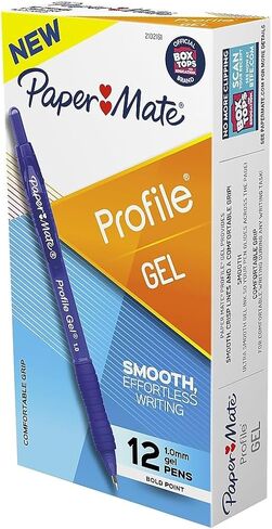 Paper Mate Profile Gel Pen, Retractable, Bold 1 Mm, Blue Ink, Translucent Blue Barrel, Dozen in Saudi Arabia