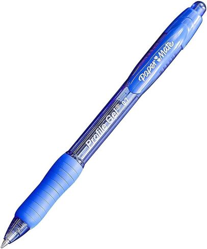 Paper Mate Profile Gel Pen, Retractable, Bold 1 Mm, Blue Ink, Translucent Blue Barrel, Dozen in Saudi Arabia