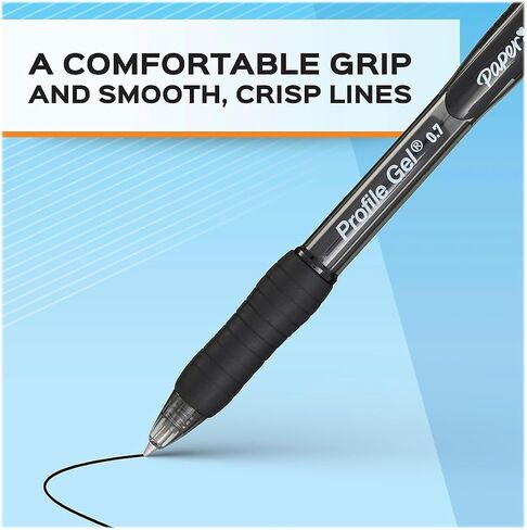 Paper Mate Profile Gel Pen, Retractable, Bold 1 Mm, Blue Ink, Translucent Blue Barrel, Dozen in Saudi Arabia