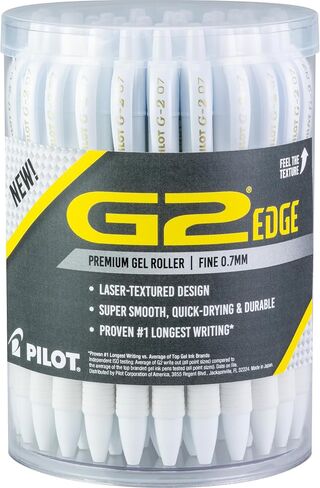 Pilot G2 Edge Premium White هلام الأسطوانة ، النقطة الدقيقة ، حبر أسود 0.7 مم ، تجربة الكتابة الحسية - حوض 36 in Saudi Arabia