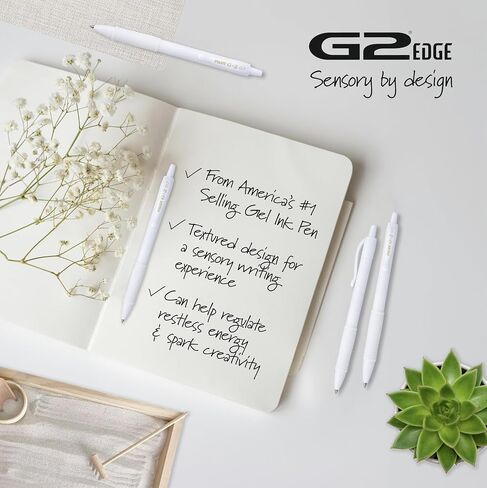 Pilot G2 Edge Premium White هلام الأسطوانة ، النقطة الدقيقة ، حبر أسود 0.7 مم ، تجربة الكتابة الحسية - حوض 36 in Saudi Arabia