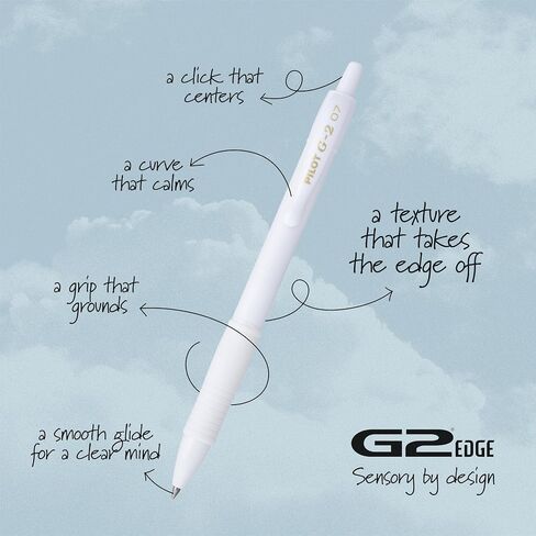 Pilot G2 Edge Premium White هلام الأسطوانة ، النقطة الدقيقة ، حبر أسود 0.7 مم ، تجربة الكتابة الحسية - حوض 36 in Saudi Arabia