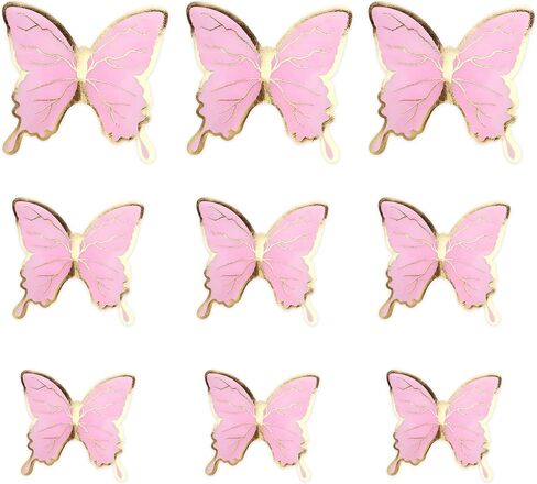 30pcs كعكة الفراشة أعلى الأقطار 3D الذهب الوردي ذيل الفراشة حفلة عيد ميلاد كب كيك أعلى الأقطار الزخارف للذكرى in Kuwait